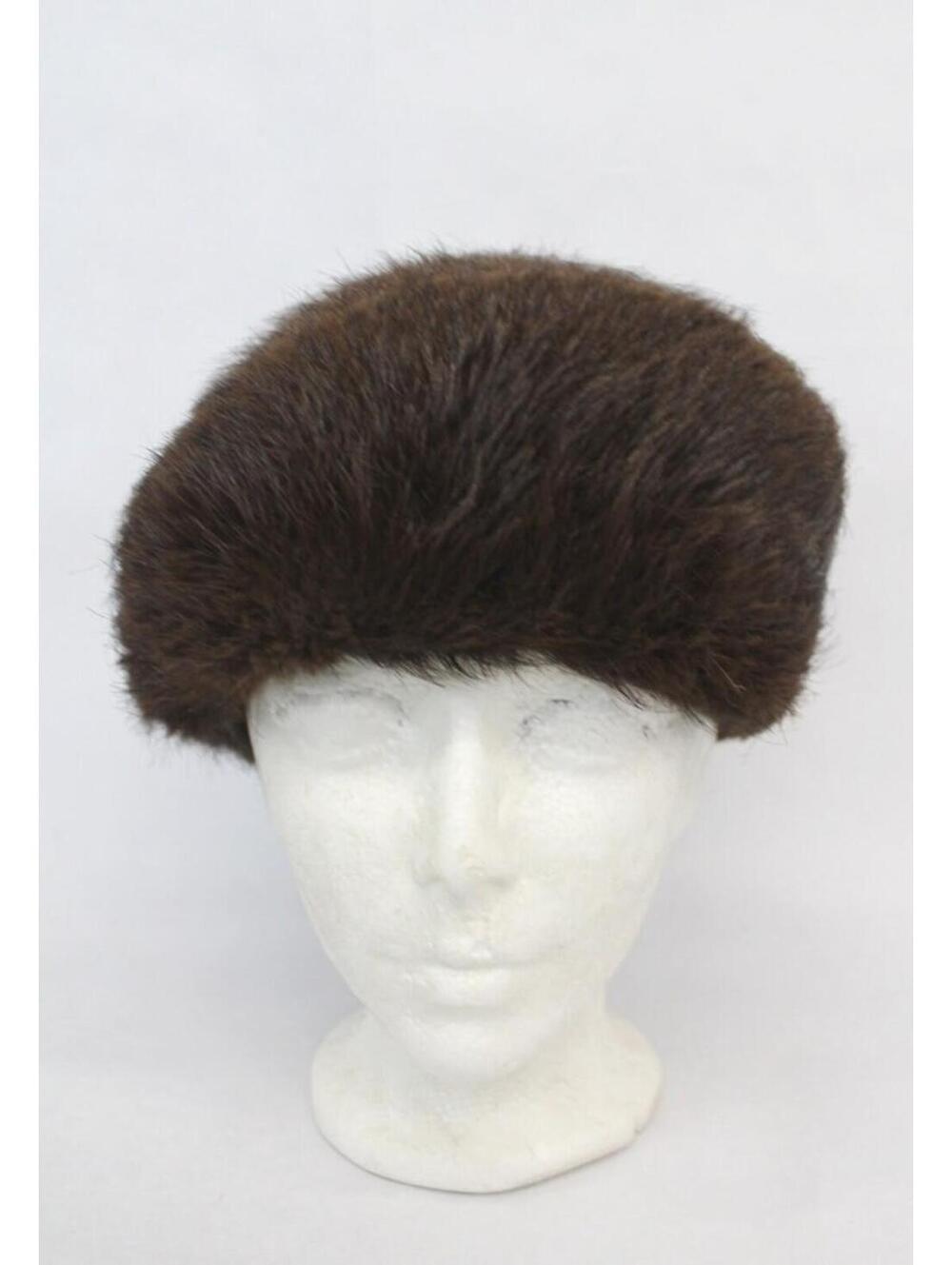 SCRAP ITEM: BROWN NUTRIA FUR HAT WOMEN WOMAN SIZE N/A